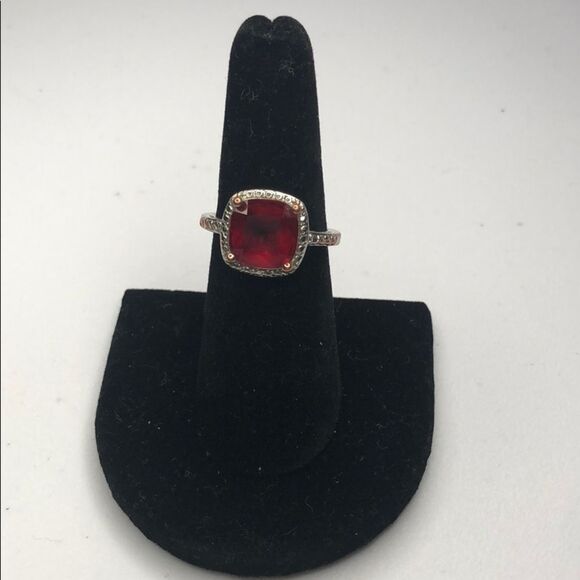 🍭4/$20 Elegant red gem and silver tone ring - 7 - Picture 2 of 8